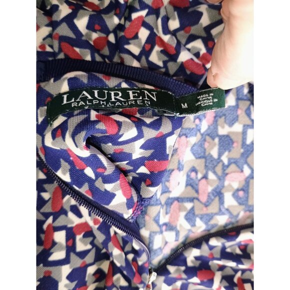 Lauren Ralph Lauren Navy Red Geometric Women's‎ Size Medium Top - Picture 8 of 8